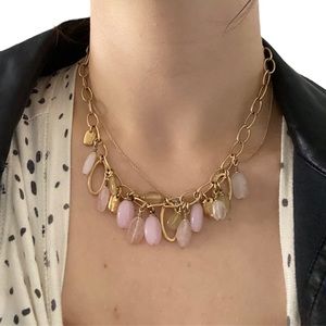 DYRBERG/KERN of DENMARK pink beaded statement necklace